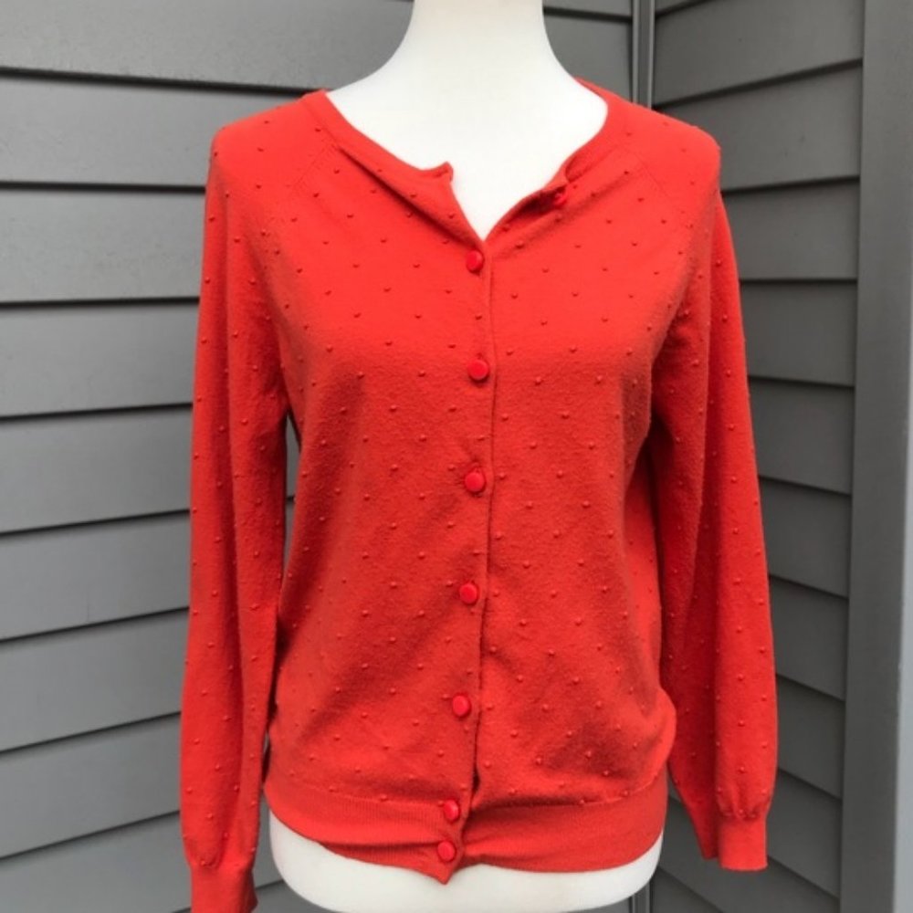 Marc By Marc Jacobs Dotted Orange Cardigan Sweater